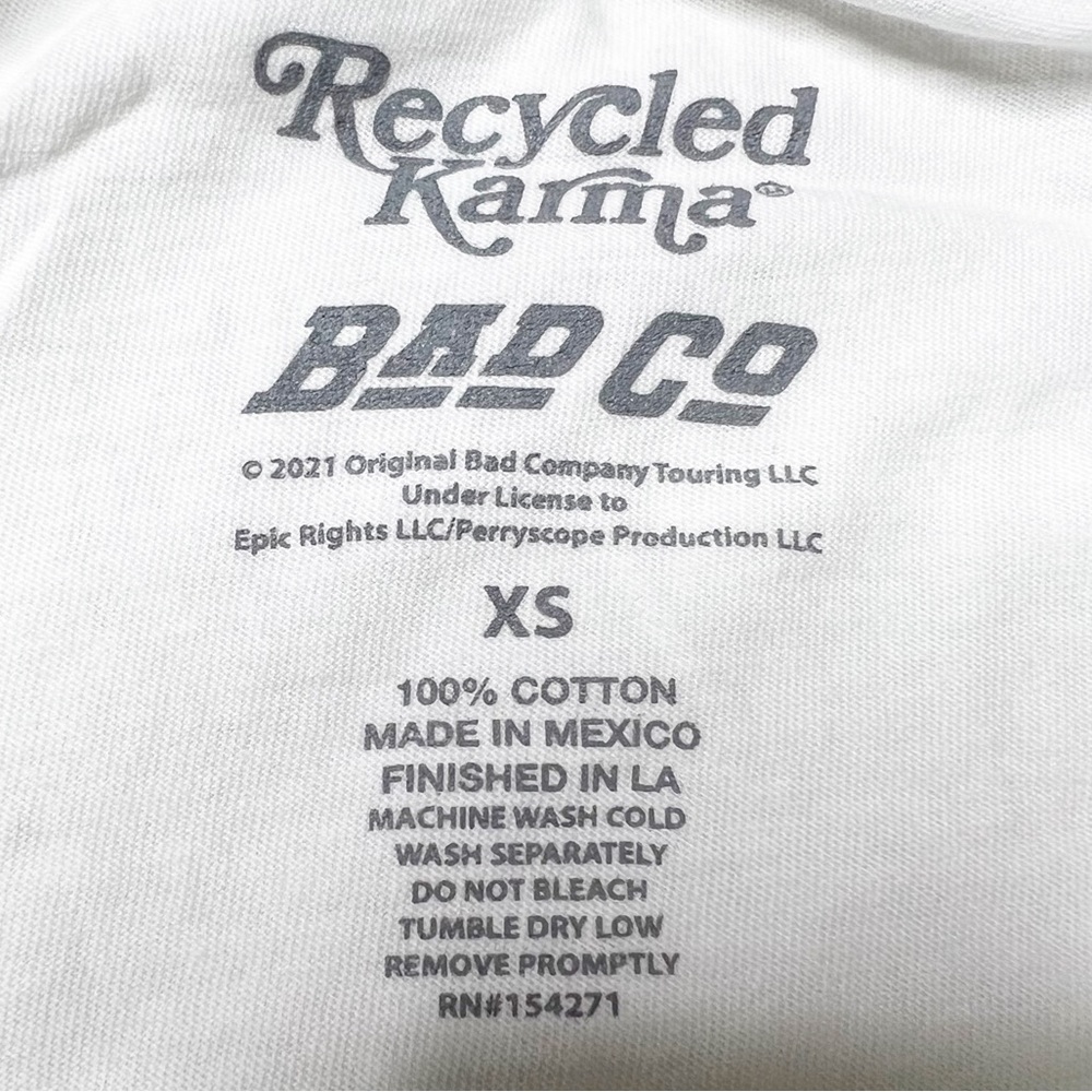 NWOT Bad Company Holy Water Long Sleeve Graphic T-Shirt White Women’s XS - Picture 5 of 8